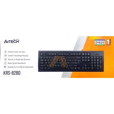 A4TECH KRS-82BD Wired Multimedia Keyboard With Bangla